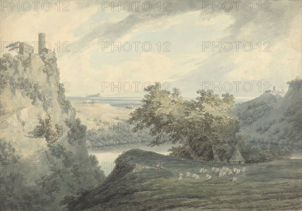 Italian Mountainous Landscape with Lake Nemi, 1790. Creator: John Robert Cozens.