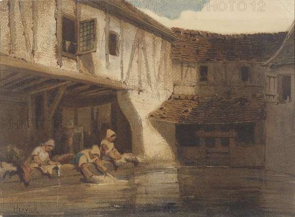 Women washing clothes, 1828-1879. Creator: Louis Adolphe Hervier.