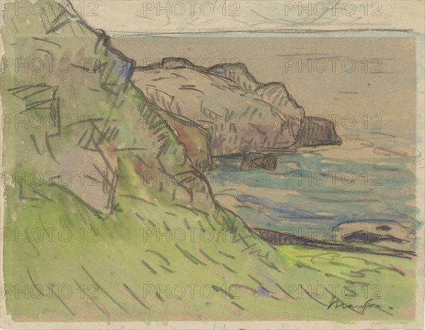 Côte rocheuse en Bretagne. Rocky coast in Brittany, 1871-1918. Creator: Maxime Emile Louis Maufra.