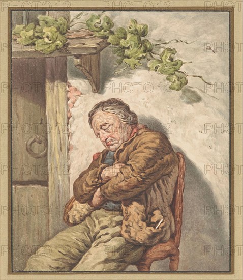 Lou, the baker's servant, fell asleep in the sunlight in front of the house, 1790-1852. Creator: Pieter Christoffel Wonder.