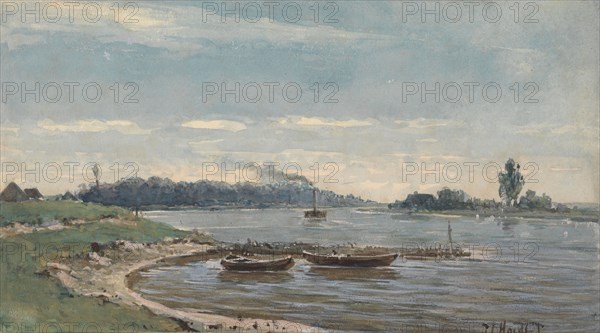 Dutch river view, 1847-1893. Creator: Pieter Louis Hoedt.