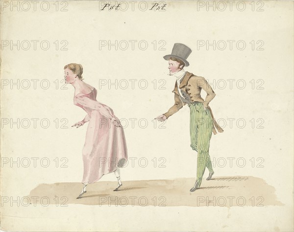 Dancing couple, 1811-1873. Creator: Pieter van Loon.