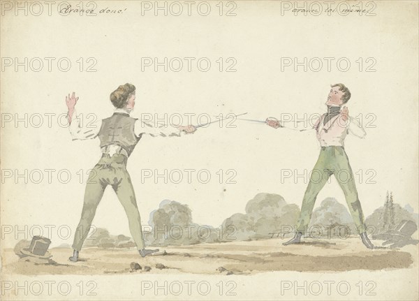 Dueling men, 1811-1873. Creator: Pieter van Loo.