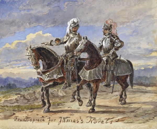 Two knights on horseback in a landscape, 1811-1873. Creator: Pieter van Loon.