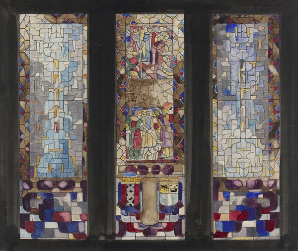 Design for three windows in the City Hall in Amsterdam, 1878-1938. Creator: Richard Roland Holst.