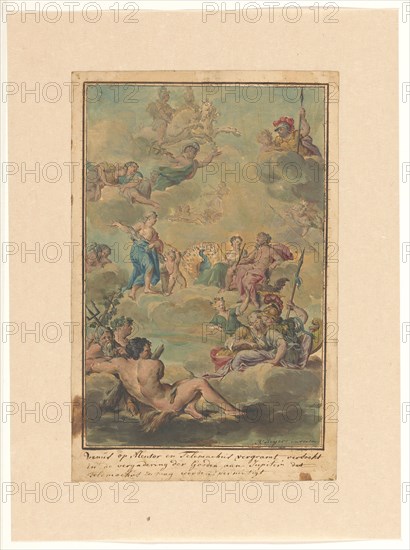 Venus, in the assembly of the gods, asks Jupiter to allow him to destroy Telemachus, 1719-1775. Creator: Ruik Keyert.