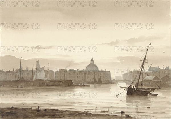 The Exterior and the Round Lutheran Church in Amsterdam, 1812-1880. Creator: Theodore Gudin.