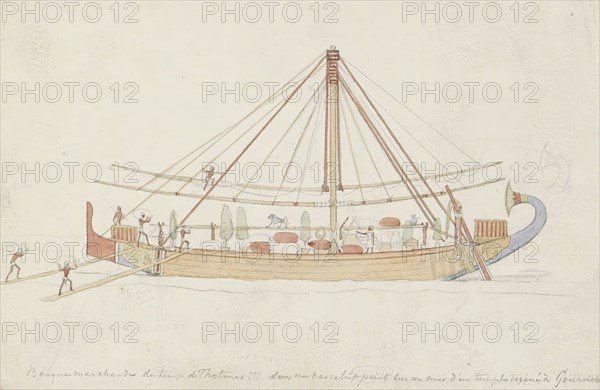 Merchant ship from the time of Thotmes III, 1858-1860. Creator: Willem de Famars Testas.