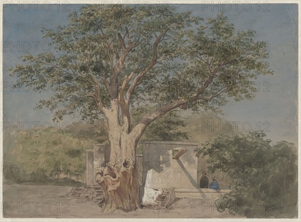 Cabin under a tree in Cairo, 1858. Creator: Willem de Famars Testas.