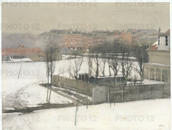 View of the Oosterpark in the snow, c.1870-c.1923. Creator: Willem Witsen.