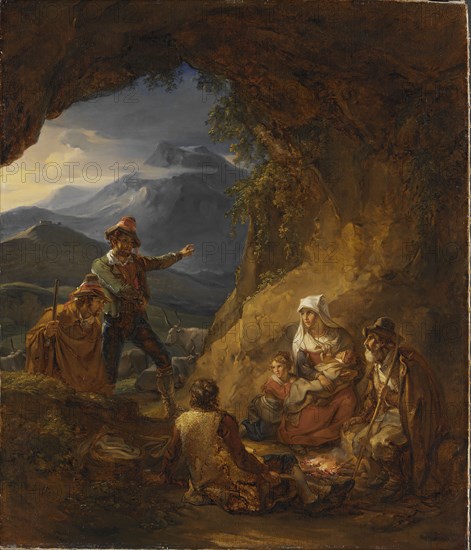 Bandits Entering a Shepherd's Dwelling, 1823. Creator: Alexander Lauréus.