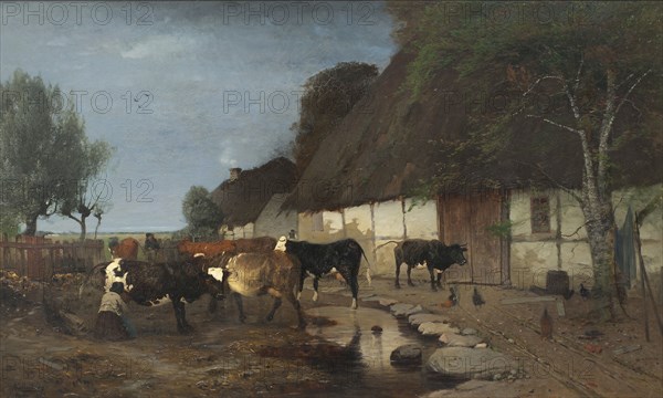 Farmstead in Skåne, 1875. Creator: Anders Kallenberg.