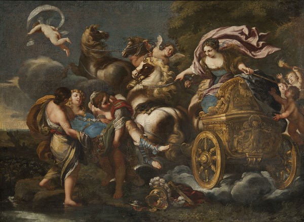 Armida abducts Rinaldo, 17th century. Creator: Andrea Camassei.