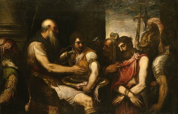 Christ before Pilate, mid-16th century. Creator: Andrea Schiavone.