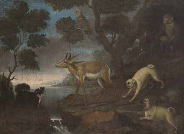 Bengalese Deer Attacked by Pugs, 18th century. Creator: David Kock.