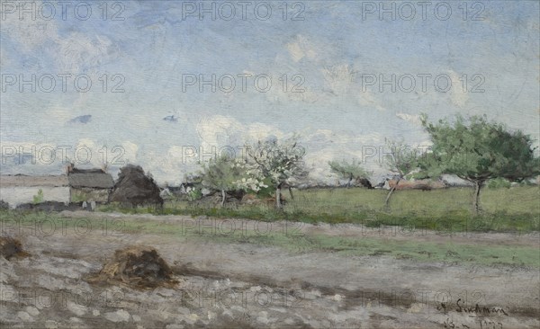 Apple Tree in Bloom. Motif from Barbizon, 1877. Creator: Knut Axel Lindman.