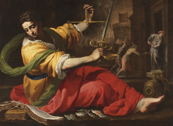 Allegory of Justice (Iustitia), 1656. Creator: Bernardino Mei.