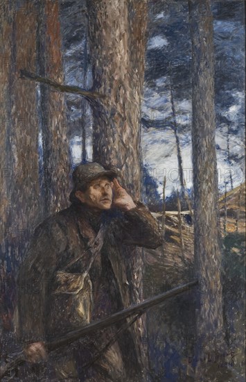 A Poacher, 1894. Creator: Bruno Liljefors.