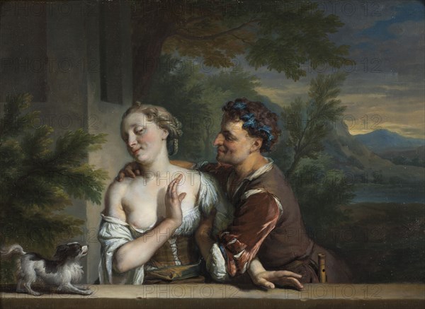 A Man Trying to embrace a Woman, mid-17th-early 18th century. Creator: Carel de Moor.