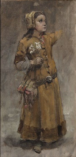 A Girl. Study for Valdemar Atterdag Holding Visby to Ransom, 1882. Creator: Carl Gustaf Hellqvist.