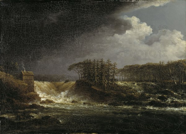 A Waterfall, Älvkarleby, early-mid 19th century. Creator: Carl Johan Fahlcrantz.