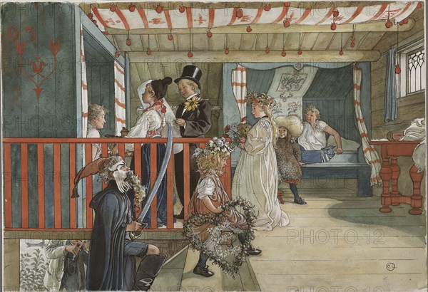 A Day of Celebration. From A Home (26 watercolours), 1895. Creator: Carl Larsson.