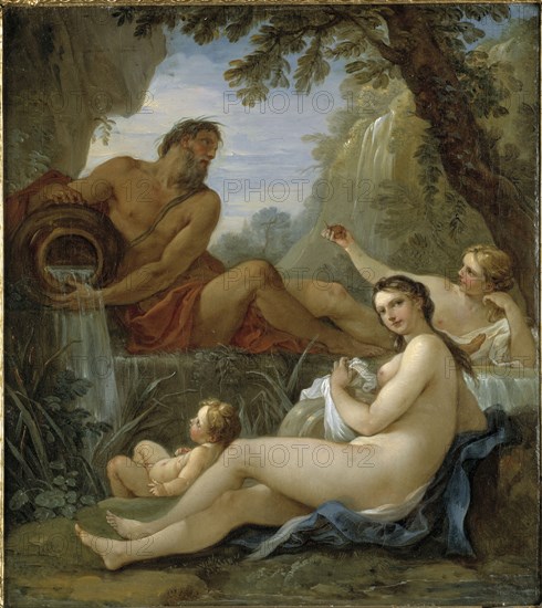 A River and a Fountain Nymph, 18th century. Creator: Charles-Joseph Natoire.