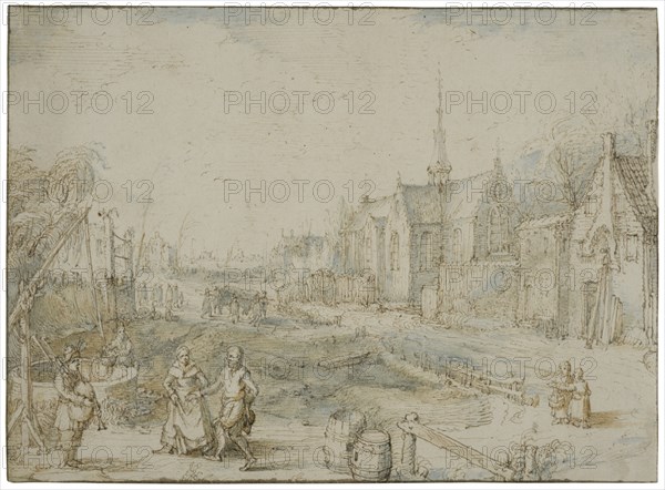 Village street with church. Creator: Cornelis Claesz van Wieringen.