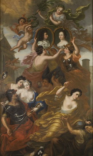 Allegory of the union of King Karl XI and Queen Ulrika Eleonora, 1692. Creator: David Klocker Ehrenstrahl.