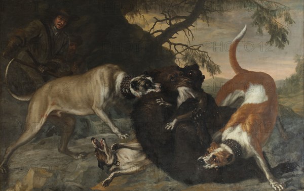 Bear hunting, c17th century. Creator: David Klocker Ehrenstrahl.