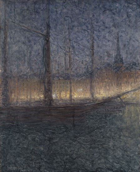 Evening in Kornhamnstorg, Stockholm, 1897. Creator: Eugène Jansson.