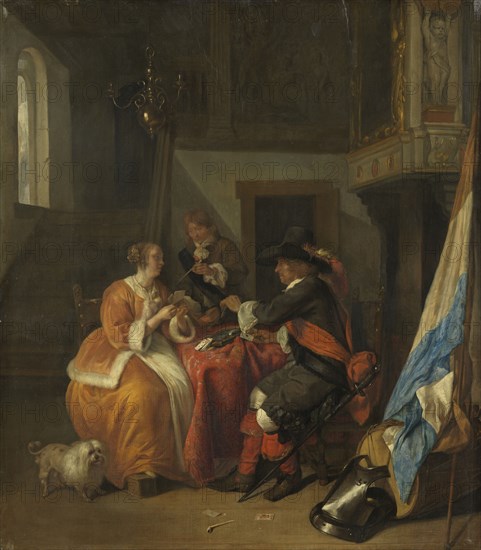 A Card Game, late 1650s. Creator: Gabriel Metsu.