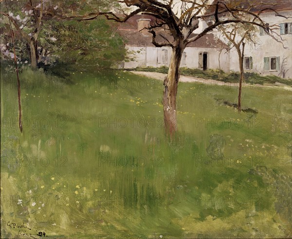 A Garden in Grez, 1884. Creator: Georg Pauli.