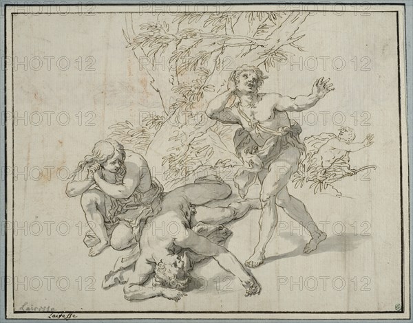 Adam and Eve at Abel's dead body. Creator: Gerard de Lairesse.