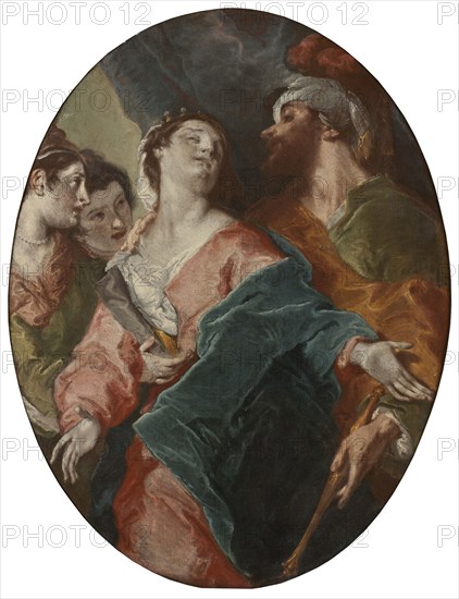 Esther and Ahasuerus, early-mid 18th century. Creator: Giuseppe Bazzani.