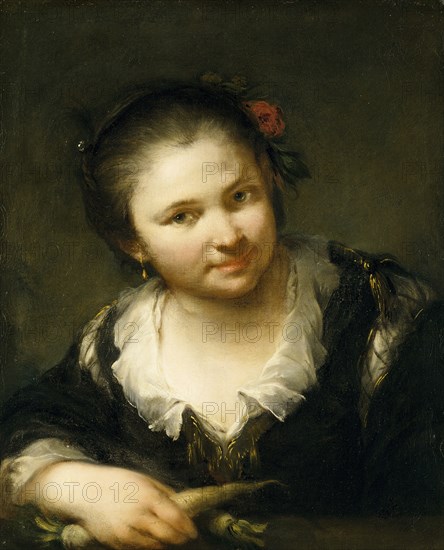 Girl with Vegetables, early-mid 18th century. Creator: Giuseppe Nogari.