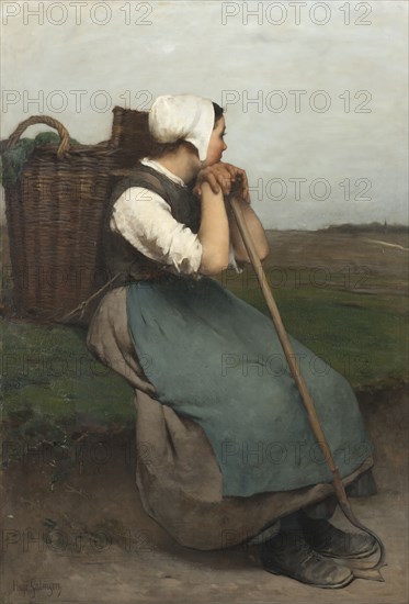 French Peasant Girl. Souvenir de Picardie. Creator: Hugo Salmson.