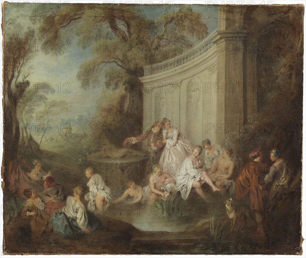 A Company of Bathers in a Park, early 18th century. Creator: Jean-Baptiste Pater.