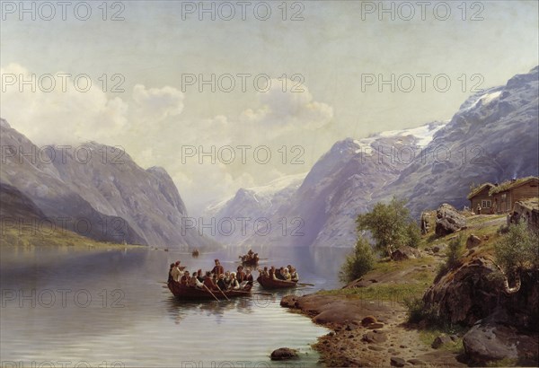 Bridal Escort on the Hardanger Fiord, 1865. Creator: J. F. Eckersberg.