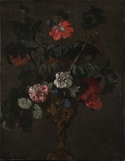 Flowers in a Sculptured Vase. Creator: Johann Daniel Preissler.