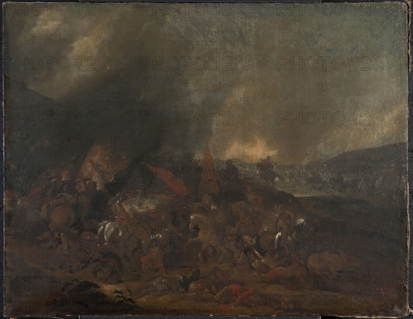 Battle scene, late 17th-early 18th century. Creator: Johann Philip Lemke.
