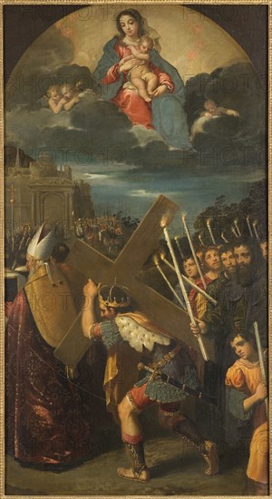 Emperor Heraclius Carrying the Cross to Jerusalem, c16th century. Creator: Unknown.