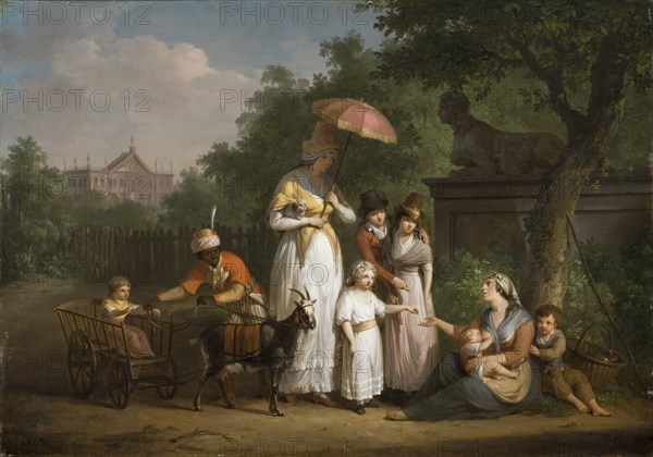 A Noble Family Distributing Alms in a Park, 1793. Creator: Mathieu Van Brée.