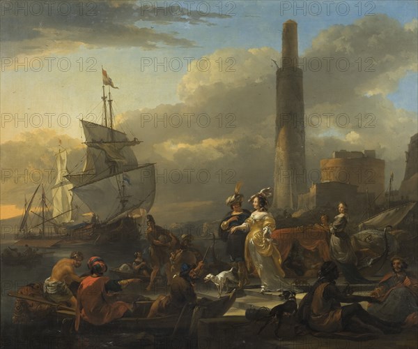 A Harbour Scene, between c.1665 and c.1665. Creator: Nicolaes Berchem.