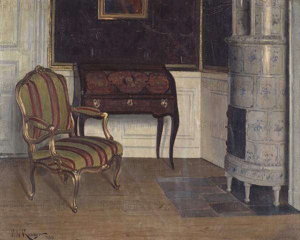 Gripsholm Castle, the princess's cabinet, 1880. Creator: Nils Kreuger.