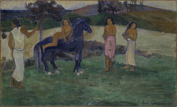 Composition with Figures and a Horse, 1902. Creator: Paul Gauguin.