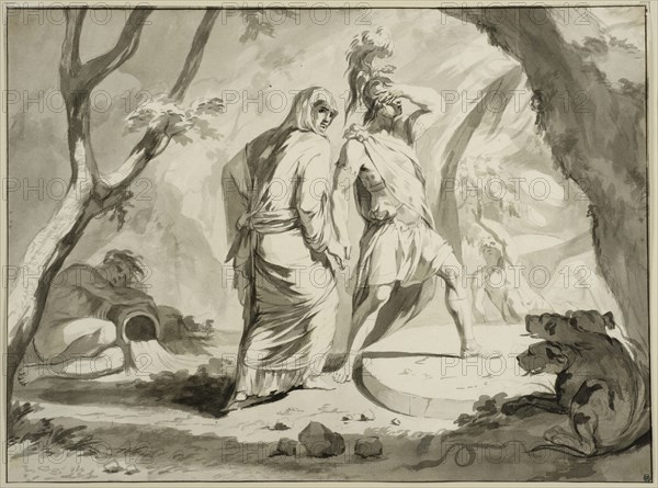 Aeneas descends into the underworld. Creator: Philip Tideman.