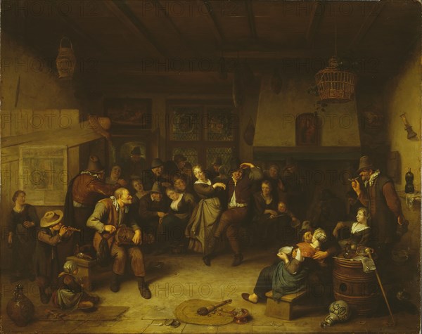 Dance in a Cottage, 1699. Creator: Richard Brakenburgh.