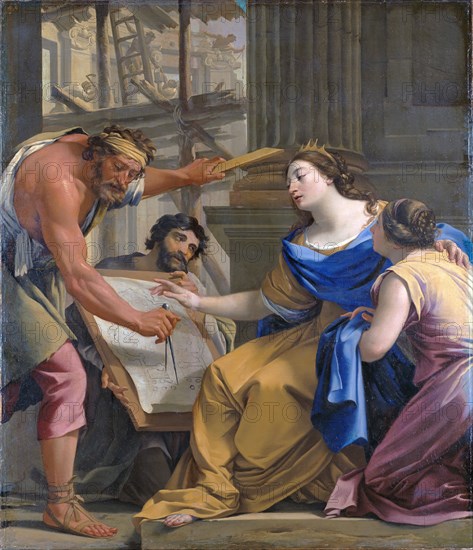 Artemisia Building the Mausolaeum, early 1640s. Creator: Simon Vouet.