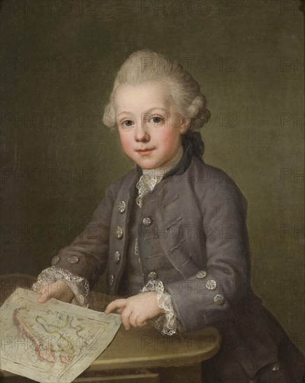 Boy with Map of Scandinavia, 1771. Creator: Ulrika Fredrika Pasch.
